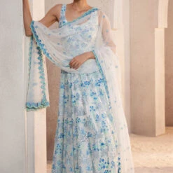 Periwinkle Suit Set - White