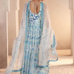 Periwinkle Suit Set - White -Abhinaya shop S23R233 Blue 3