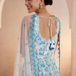 Periwinkle Suit Set - White -Abhinaya shop S23R233 Blue 5