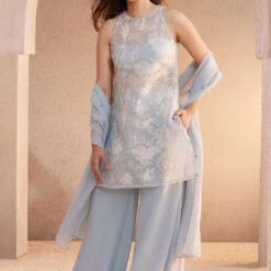 Asma Suit Set - Powder Blue 8 Asma Suit Set - Powder Blue -Abhinaya shop S23R23 PowderBlue 3