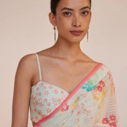 Lolana Saree Set - White -Abhinaya shop S23RS109 White 5