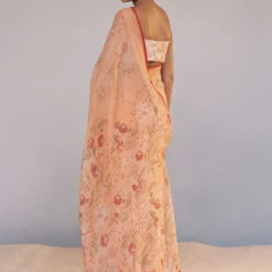 Calfuray Saree Set - Peach 9 Calfuray Saree Set - Peach -Abhinaya shop S23RS112A Peach 3