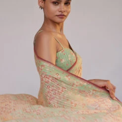 Alora Saree Set - Sage -Abhinaya shop S23RS113 Sage 4