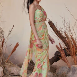 Juliette Saree Set - Lime -Abhinaya shop S23RS135 lime 4