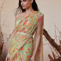 Juliette Saree Set - Lime -Abhinaya shop S23RS135 lime 5