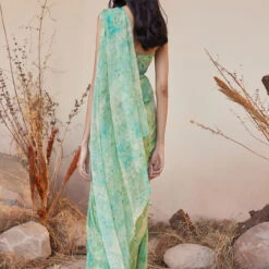 Aneeza Saree - Sage -Abhinaya shop S23RS162 Sage 3