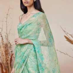 Aneeza Saree - Sage -Abhinaya shop S23RS162 Sage 5