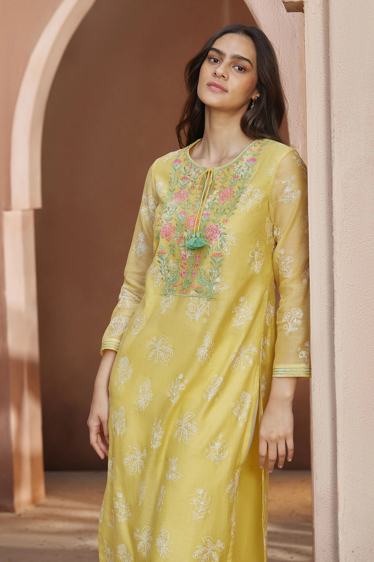 Zaina Kurta - Yellow 4 Zaina Kurta - Yellow - Image 4