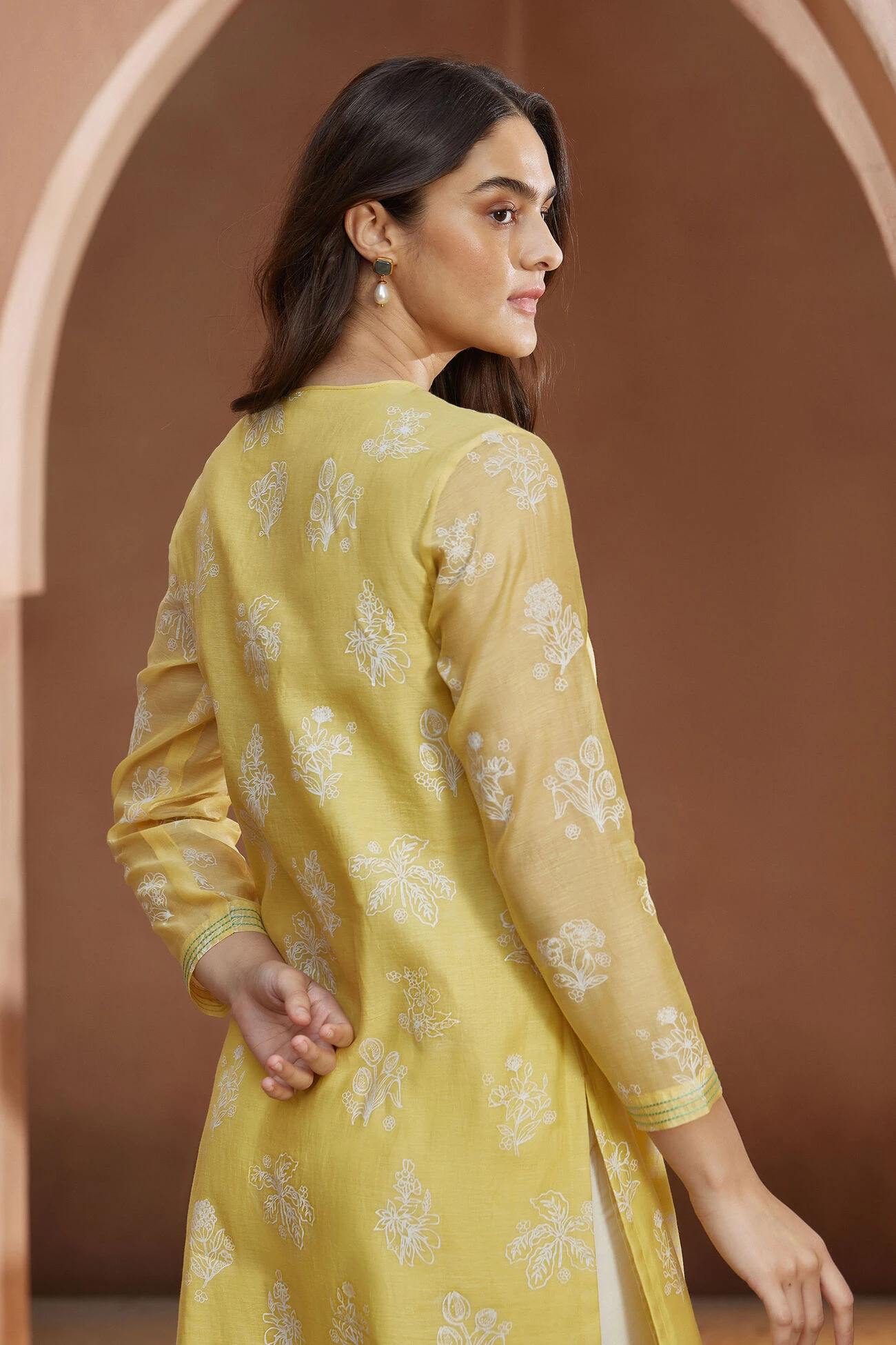 Zaina Kurta - Yellow 5 Zaina Kurta - Yellow - Image 5