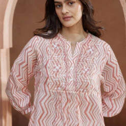 Ermir Kurta - Peach -Abhinaya shop S23S132A Peach 4