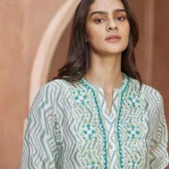 Ermir Kurta - Sage -Abhinaya shop S23S132A Sage 4