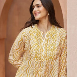 Ermir Kurta - Yellow -Abhinaya shop S23S132A Yellow 4