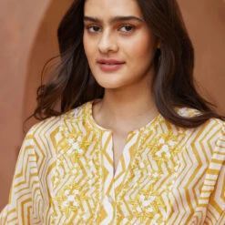 Ermir Kurta - Yellow -Abhinaya shop S23S132A Yellow 6