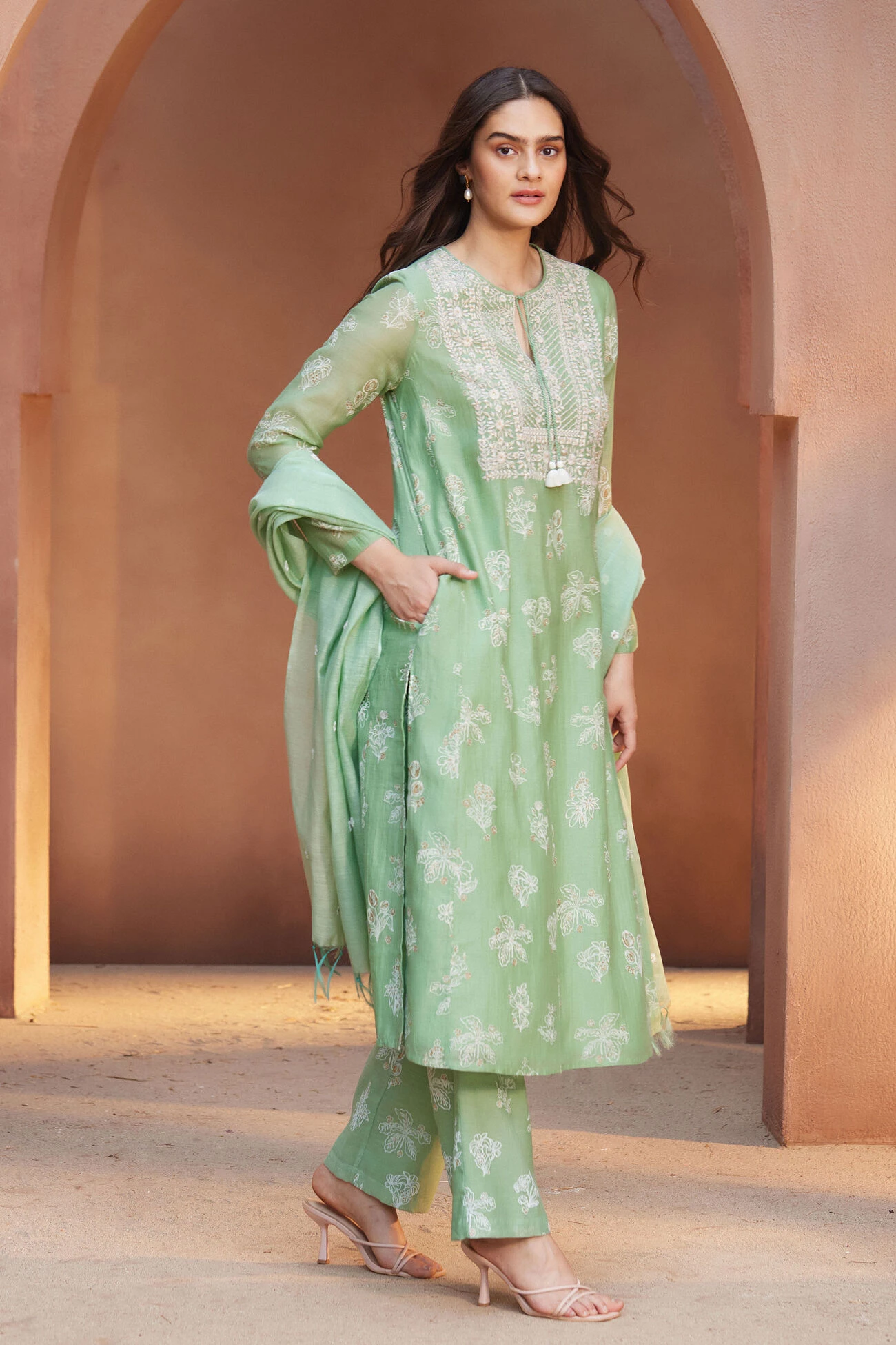 Zaiba Suit Set - Sage 2 Zaiba Suit Set - Sage - Image 2