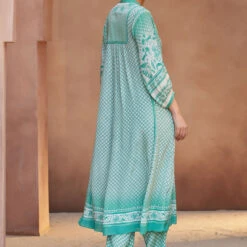 Amal Kurta Set - Green -Abhinaya shop S23SA26 Green 3