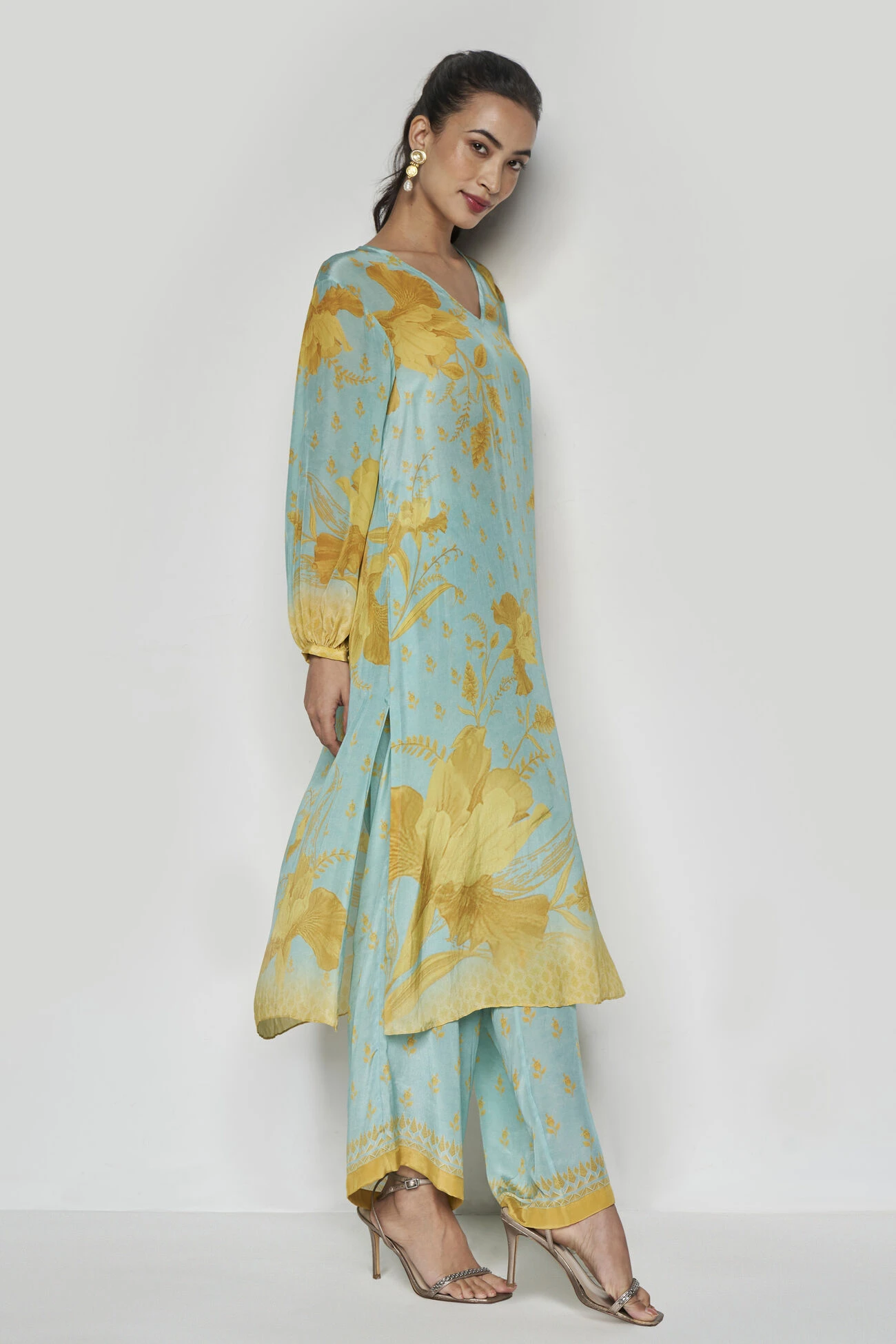 Sama Kurta Set - Aqua 3 Sama Kurta Set - Aqua - Image 3