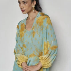 Sama Kurta Set - Aqua 10 Sama Kurta Set - Aqua -Abhinaya shop S23SN36 Aqua 5