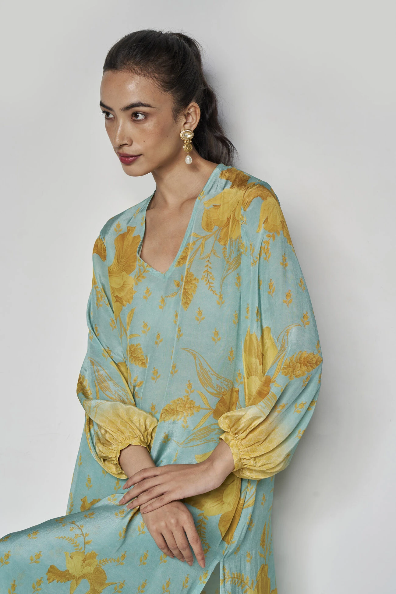 Sama Kurta Set - Aqua 5 Sama Kurta Set - Aqua - Image 5