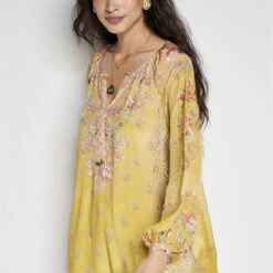 Nisho Kurta Set - Yellow -Abhinaya shop S23SN37 Yellow 4
