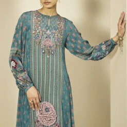 Navajo Kaftan - Teal -Abhinaya shop S24AN9K Teal 4