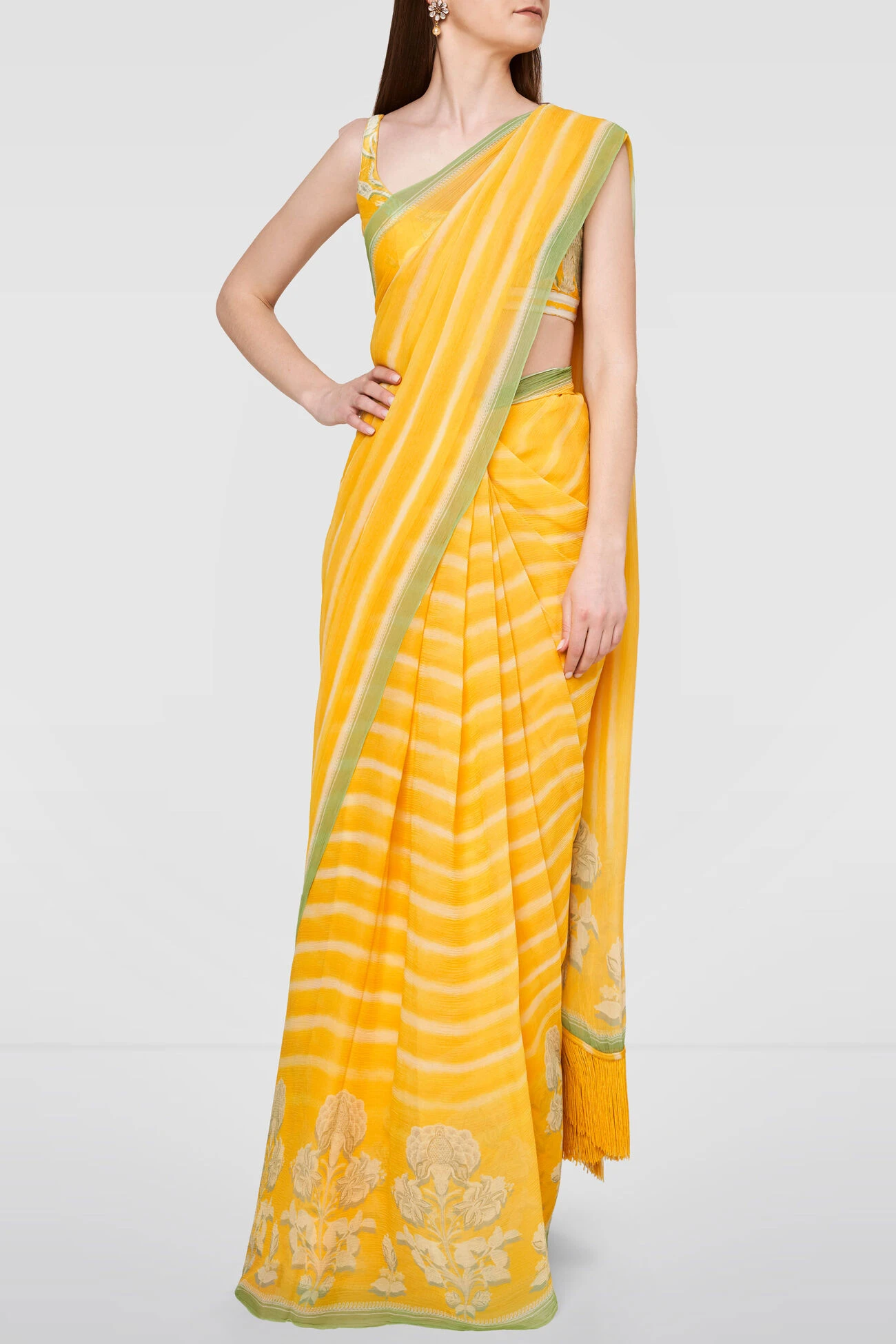Meera Saree-Yellow 2 Meera Saree-Yellow - Image 2