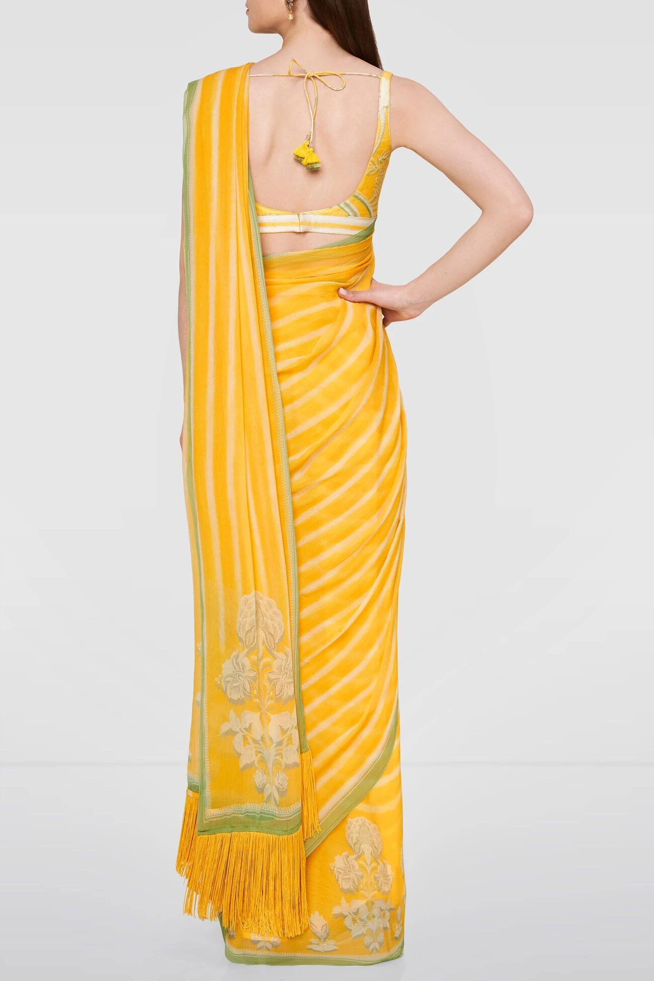 Meera Saree-Yellow 4 Meera Saree-Yellow - Image 4