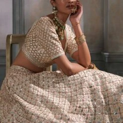 Srinithi Lehenga Set – Ivory 11 Srinithi Lehenga Set – Ivory -Abhinaya shop ad f21a3lcd ivory 3