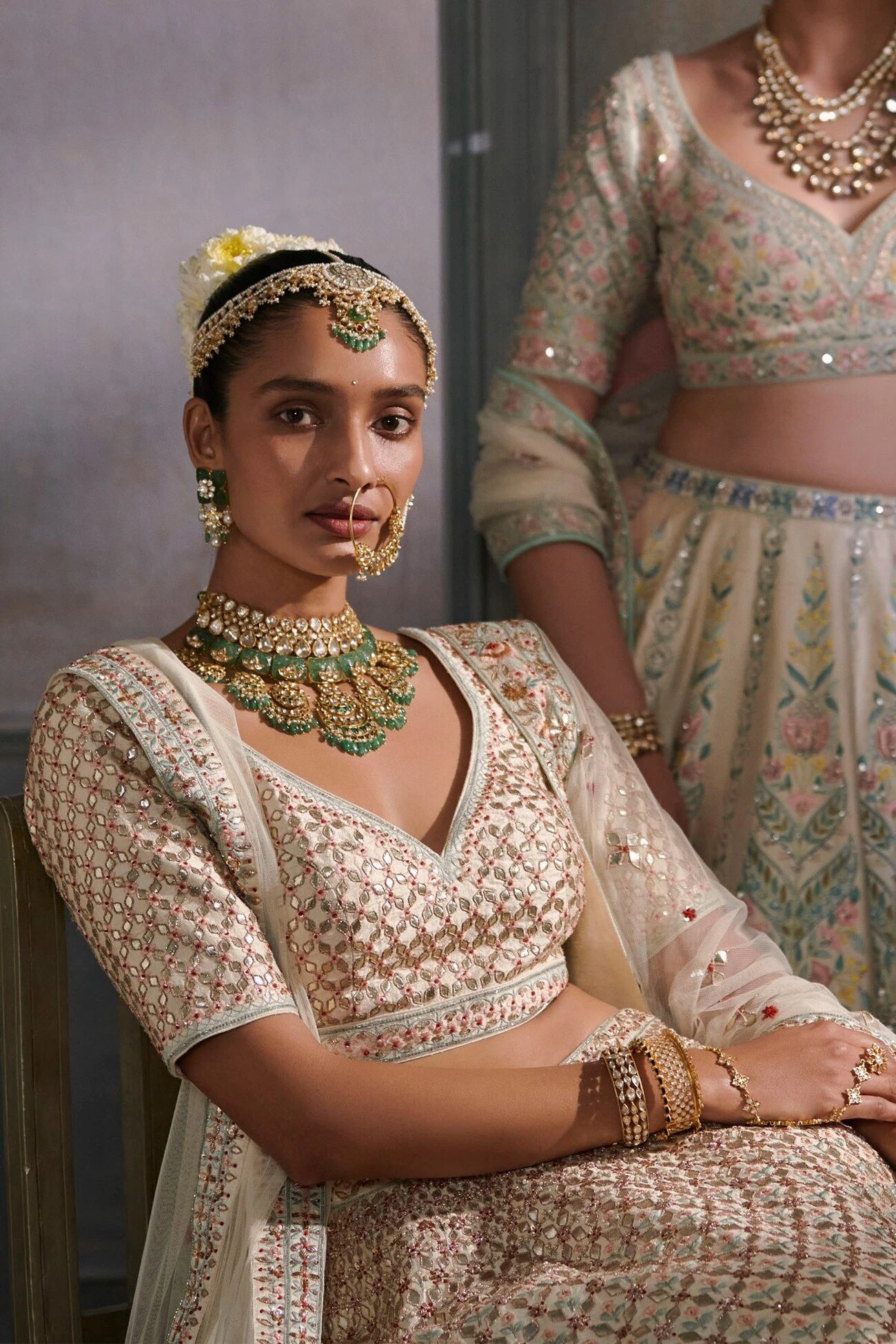 Srinithi Lehenga Set – Ivory 6 Srinithi Lehenga Set – Ivory - Image 6