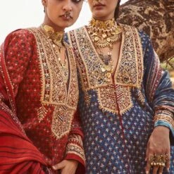 Shyla Ajrakh Kurta Set – Indigo 5 Shyla Ajrakh Kurta Set – Indigo -Abhinaya shop ad f21p58 indigo 3