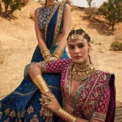 Lokesha Bandhani Lehenga Set– Navy -Abhinaya shop ad f21p72lcd navy 2