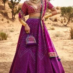Mihik Bandhani Lehenga Set – Purple