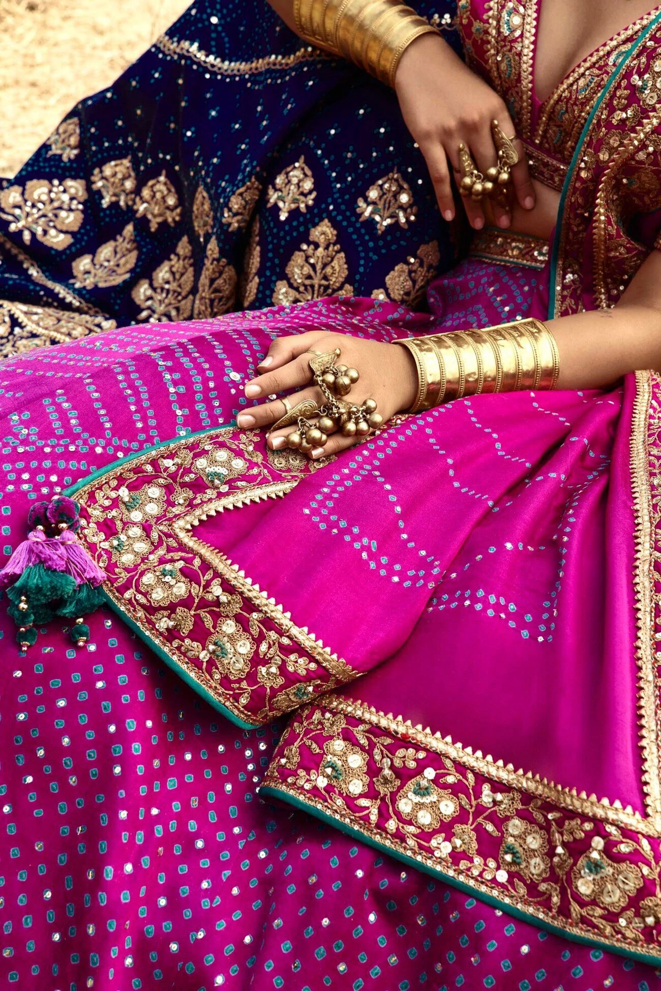 Mihik Bandhani Lehenga Set – Purple 5 Mihik Bandhani Lehenga Set – Purple - Image 5