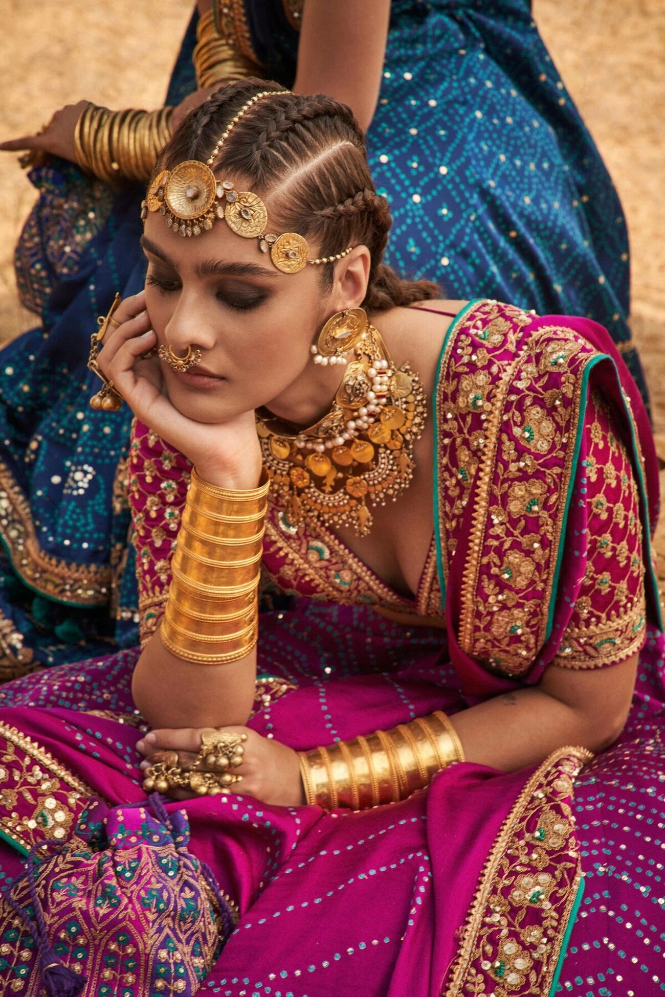 Mihik Bandhani Lehenga Set – Purple 3 Mihik Bandhani Lehenga Set – Purple - Image 3