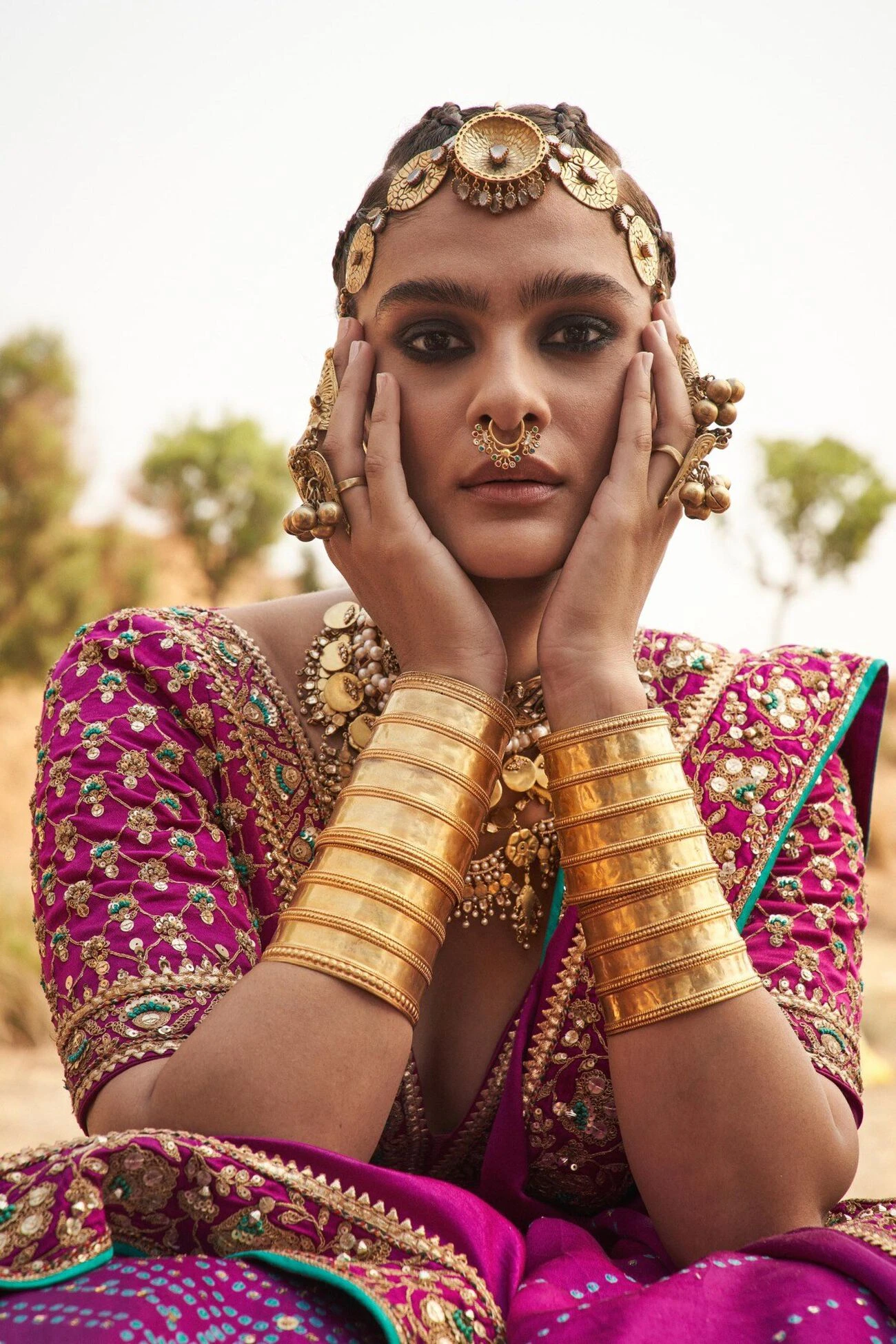 Mihik Bandhani Lehenga Set – Purple 4 Mihik Bandhani Lehenga Set – Purple - Image 4