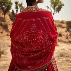 Bhuvi Bandhani Lehenga Set – Red -Abhinaya shop ad f21p79lcd red 3