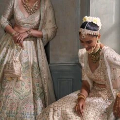 Veena Lehenga Set – Cream -Abhinaya shop ad f21r2lcd cream 4