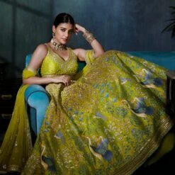 Hea Pichhwai Lehenga Set – Lime