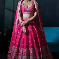 Ezrine Lehenga Set – Carrot Pink