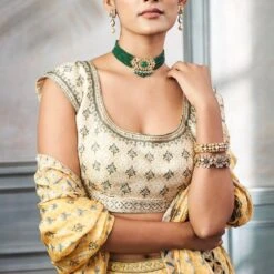 Mihira Lehenga Set - Mustard -Abhinaya shop ad fw18rr412n mustard 4