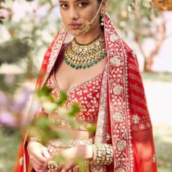 Alipriya Lehenga -Abhinaya shop ad fw20ab014lcdd1 garnet red 2