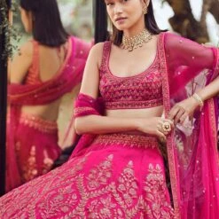 Hanika Lehenga - Pink -Abhinaya shop ad fw20sj005 pink 5