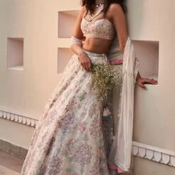 Mistletoe Lehenga​ -Abhinaya shop ad s21a3 ivory 4