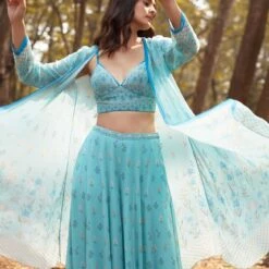 The Aquarius Sharara Set -Abhinaya shop ad s21ma223 ice blue 5