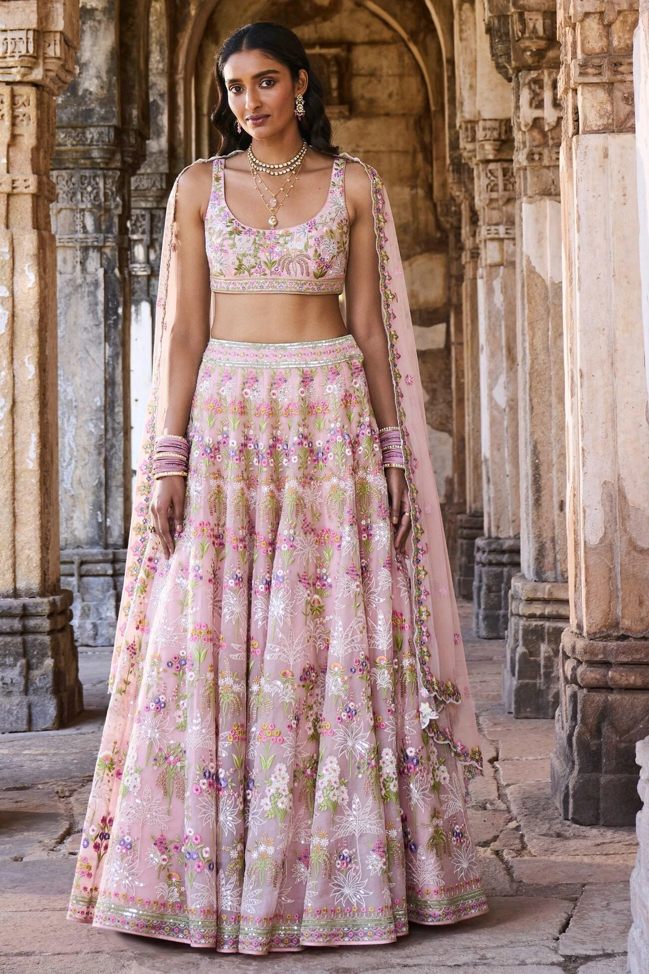 Butterfly Blush Lehenga Set - Blush 1 Butterfly Blush Lehenga Set - Blush