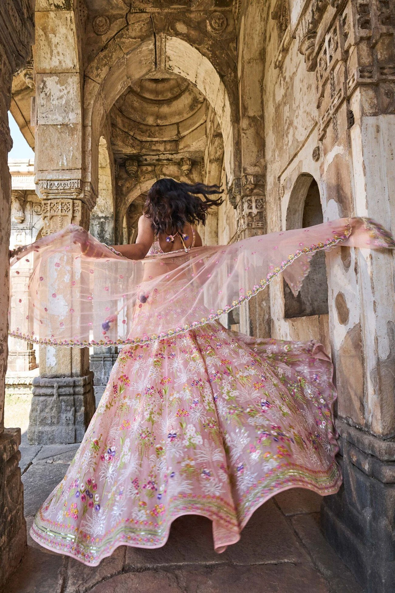 Butterfly Blush Lehenga Set - Blush 3 Butterfly Blush Lehenga Set - Blush - Image 3