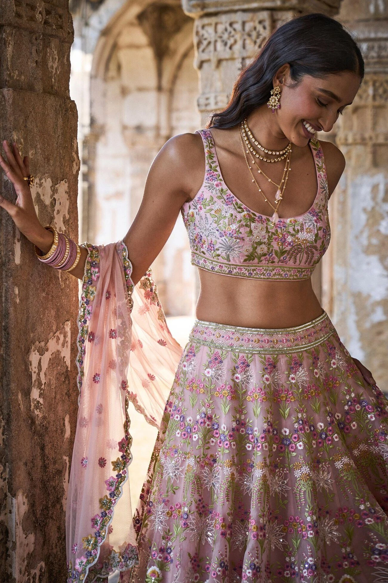 Butterfly Blush Lehenga Set - Blush 4 Butterfly Blush Lehenga Set - Blush - Image 4