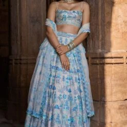 Periwinkle Dreams Lehenga Set​ - White