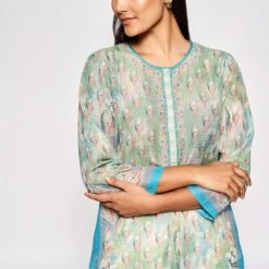 Kusha Kurta – Blue -Abhinaya shop ad s22ma122 blue 4