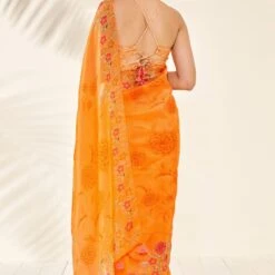 Anya Saree – Orange 9 Anya Saree – Orange -Abhinaya shop ad s22ma127 orange 3