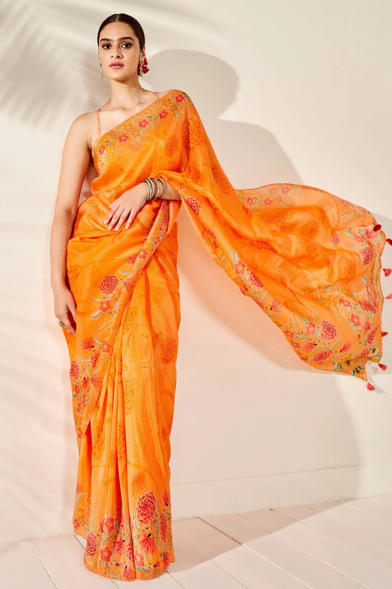 Anya Saree – Orange 5 Anya Saree – Orange - Image 5